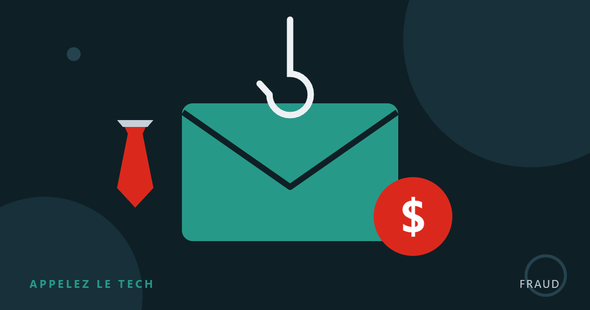 Hooked email envelope with a dollar sign and a tie